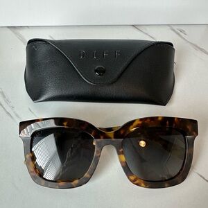 Diff Carson Amber Tortoise Blue Steel Gradient Polarized Sunglasses
